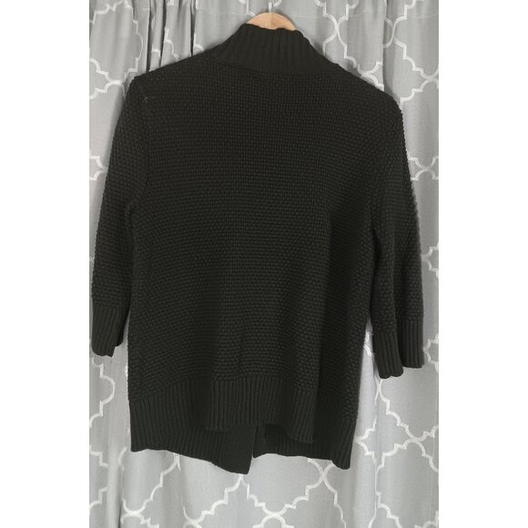 Chaps Large Green Knit Button Down Casual Country Classic Cardigan Sweater - Picture 4 of 4